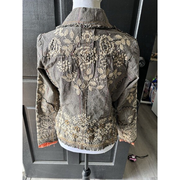 Embroidered Brown Blazer - Picture 6 of 13